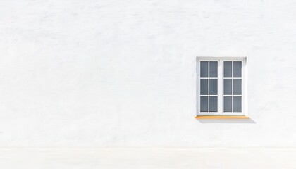 Poster - Minimalist Architectural Detail Featuring a Single Window Against a Clean White Wall