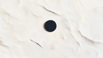 Poster - Simple Abstract Design Featuring Small Black Circle on Light Textured Background