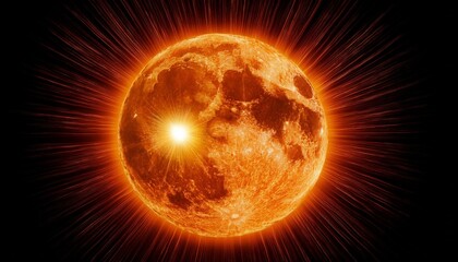 Wall Mural - burning sun in the shape of a heart