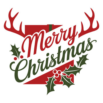 A Simple Merry Christmas Typhigraphy Design.
