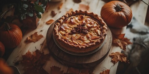 Sticker - Wooden Table with Pie