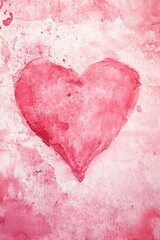 Sticker - Red heart on pink background