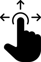 Fototapete - Mouse Click Cursor icon. Hand Mouse Pointer Pictogram on Transparent Background. Finger Web Click Pointer Line and Silhouette Icon.
