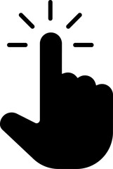 Fototapete - Mouse Click Cursor icon. Hand Mouse Pointer Pictogram on Transparent Background. Finger Web Click Pointer Line and Silhouette Icon.
