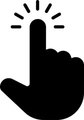 Fototapete - Mouse Click Cursor icon. Hand Mouse Pointer Pictogram on Transparent Background. Finger Web Click Pointer Line and Silhouette Icon.