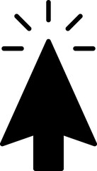 Fototapete - Mouse Click Cursor icon. Hand Mouse Pointer Pictogram on Transparent Background. Finger Web Click Pointer Line and Silhouette Icon.