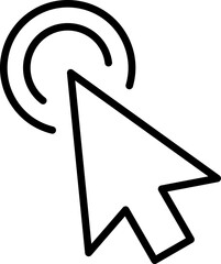 Fototapete - Mouse Click Cursor icon. Hand Mouse Pointer Pictogram on Transparent Background. Finger Web Click Pointer Line and Silhouette Icon.