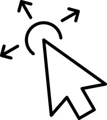 Fototapete - Mouse Click Cursor icon. Hand Mouse Pointer Pictogram on Transparent Background. Finger Web Click Pointer Line and Silhouette Icon.