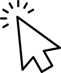 Fototapete - Mouse Click Cursor icon. Hand Mouse Pointer Pictogram on Transparent Background. Finger Web Click Pointer Line and Silhouette Icon.