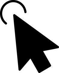 Fototapete - Mouse Click Cursor icon. Hand Mouse Pointer Pictogram on Transparent Background. Finger Web Click Pointer Line and Silhouette Icon.