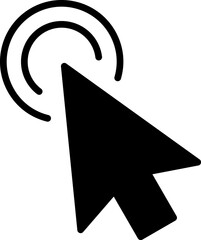 Fototapete - Mouse Click Cursor icon. Hand Mouse Pointer Pictogram on Transparent Background. Finger Web Click Pointer Line and Silhouette Icon.