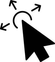 Fototapete - Mouse Click Cursor icon. Hand Mouse Pointer Pictogram on Transparent Background. Finger Web Click Pointer Line and Silhouette Icon.