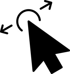 Fototapete - Mouse Click Cursor icon. Hand Mouse Pointer Pictogram on Transparent Background. Finger Web Click Pointer Line and Silhouette Icon.