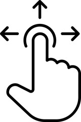 Fototapete - Mouse Click Cursor icon. Hand Mouse Pointer Pictogram on Transparent Background. Finger Web Click Pointer Line and Silhouette Icon.