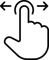 Fototapete - Mouse Click Cursor icon. Hand Mouse Pointer Pictogram on Transparent Background. Finger Web Click Pointer Line and Silhouette Icon.