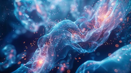 Leinwandbilder - Blue futuristic technology background.