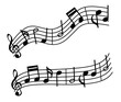 © mia fuiji - Sheet music, musical notes melody, flying musical notes, music sound