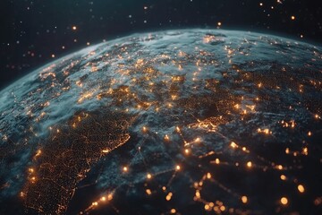Wall Mural - earth from space at night
