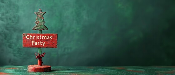 Fototapete - A red wooden sign with the words 