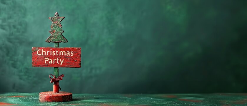 A red wooden sign with the words 