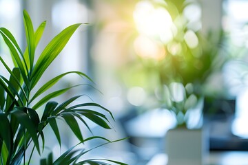 Poster - Modern Office Space with Green Plants