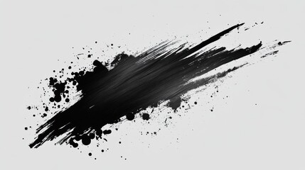 Poster - Ink brushstrokes flow dramatically across the surface, accompanied by splatters that convey movement and depth. The interplay of black on light enhances the artistic expression
