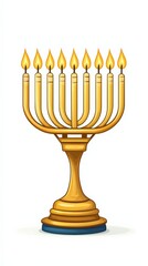 A stylized illustration of a menorah with glowing candles, representing the spirit of Hanukkah