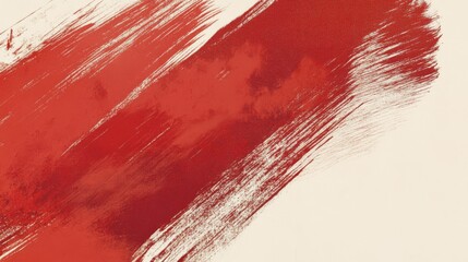 Poster - Vibrant crimson brush lines flow across a soft, light surface, showcasing a blend of boldness and subtlety. The artistic strokes evoke a sense of movement and creativity