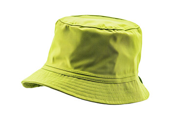 Wall Mural - a yellow bucket hat on a white background