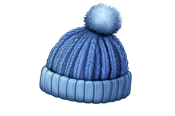 Wall Mural - a blue knitted hat with a pom