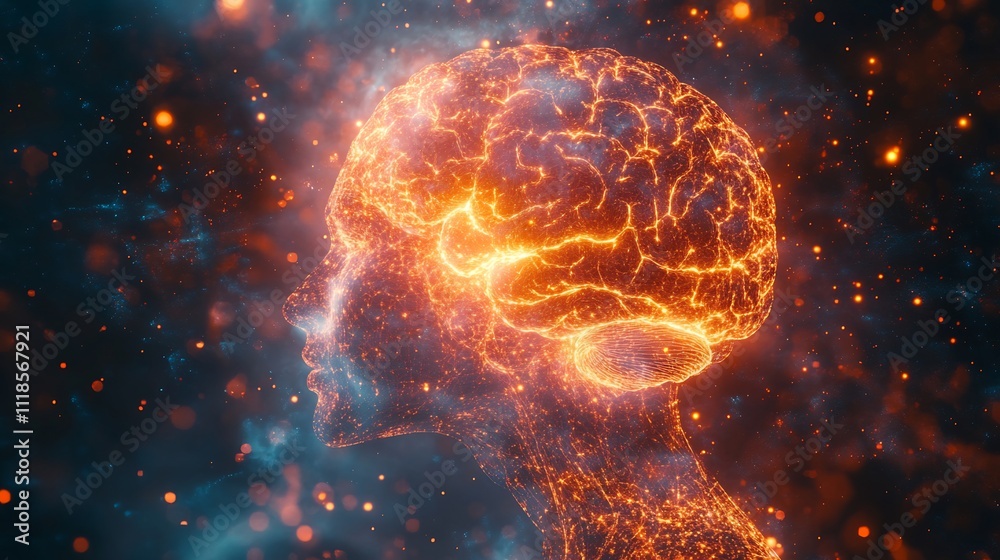 Holographic brain mapping visualizing different functional regions of ...
