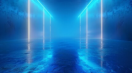 Poster - Blue light gradient background smooth blue blurred abstract.