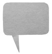 © MikeCS images - Grey gray blank cut out cardboard paper speech bubble with round rounded corners rough edges, copy space for text on transparent png background design element