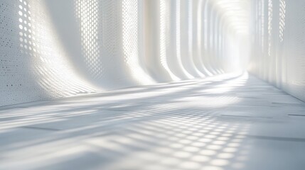 Poster - Abstract white backdrop with delicate geometric shapes and gentle light play for a refined, modern aesthetic