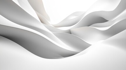 Poster - Abstract white backdrop with delicate geometric shapes and gentle light play for a refined, modern aesthetic
