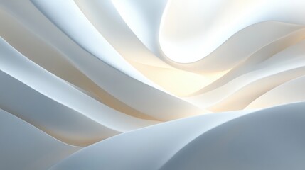 Poster - Abstract white backdrop with delicate geometric shapes and gentle light play for a refined, modern aesthetic