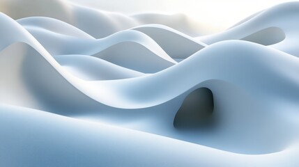 Poster - Abstract white backdrop with delicate geometric shapes and gentle light play for a refined, modern aesthetic