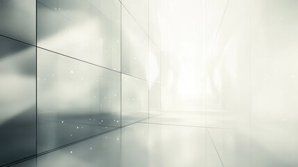 Poster - Abstract white backdrop with delicate geometric shapes and gentle light play for a refined, modern aesthetic