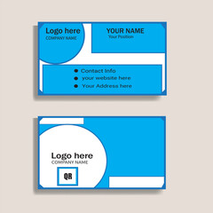 Wall Mural - Creative corporate business card with blue layout templates design