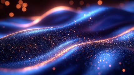 a blue and orange abstract background with a lot of lights