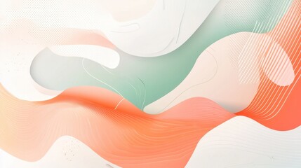 Poster - Abstract wavy design with soft colors and flowing lines, suitable for backgrounds or graphics.