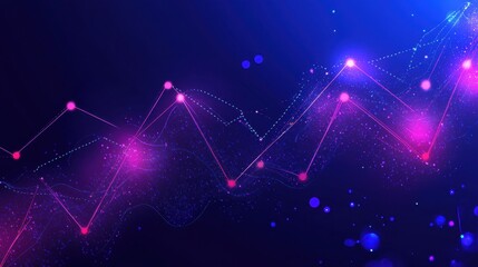 Aufkleber - Abstract visualization of data trends with vibrant colors and dynamic lines.