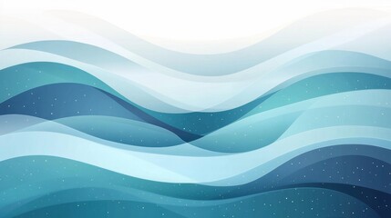 Poster - Abstract waves in shades of blue, evoking a serene oceanic atmosphere.