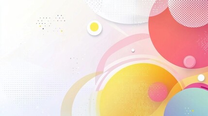 Poster - Abstract design featuring colorful circles and shapes on a light background.