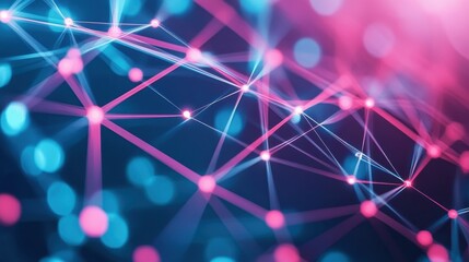 Poster - Abstract digital network visualization with interconnected nodes and vibrant colors.