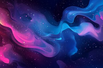 Poster - Abstract cosmic waves in vibrant colors create a dreamy, ethereal background.