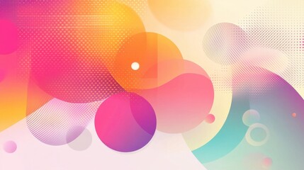 Poster - Abstract design featuring colorful circles and gradients, ideal for backgrounds or graphics.