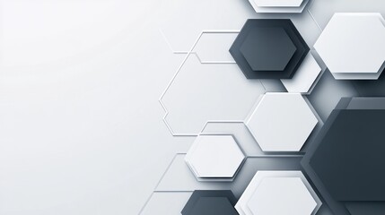 Poster - Abstract geometric design featuring hexagons in a modern, minimalist style.