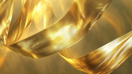 Poster - A flowing, golden ribbon with a soft, luminous quality, evoking elegance and movement.