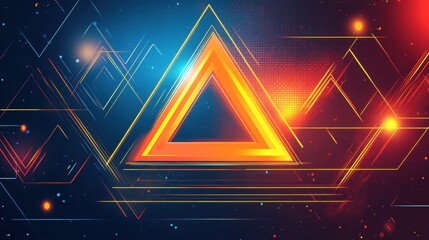 Poster - Abstract digital artwork featuring a glowing triangle and geometric patterns.